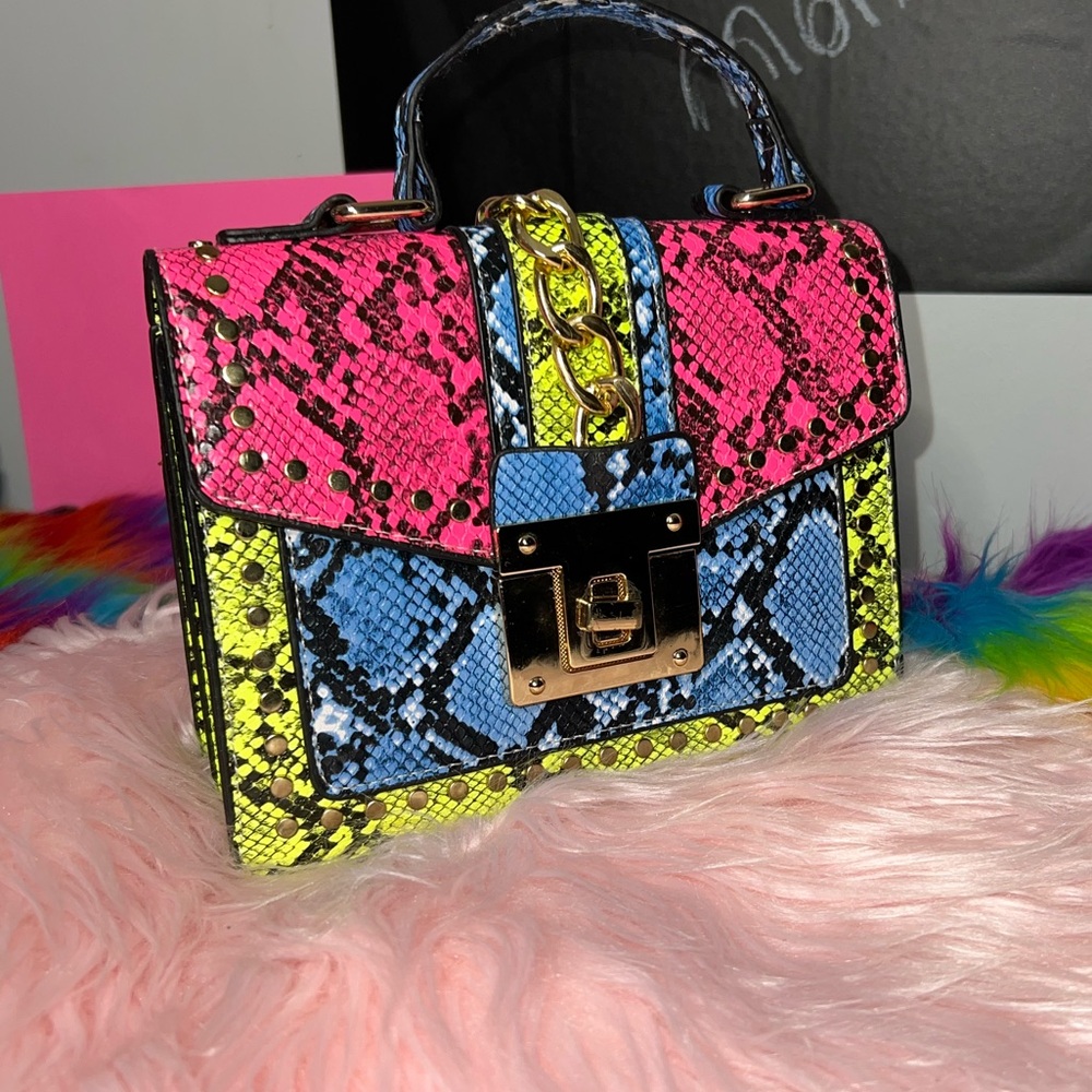 Colorful Snakeskin Pattern Women's Bag